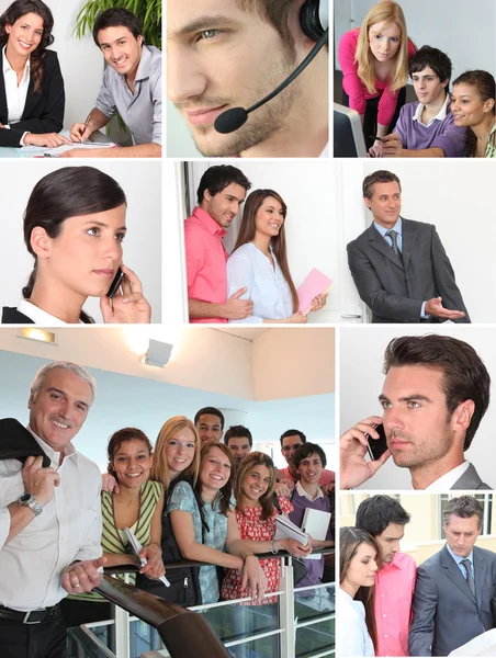 Collage zeigt Büroangestellte — Stockfoto
