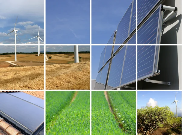 Collage nachhaltiger Energie — Stockfoto