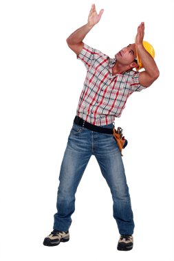 Craftsman carrying something clipart