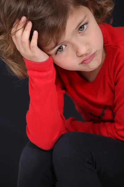 Little girl pouting — Stock Photo, Image