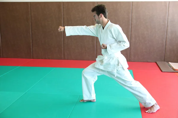 Judoka on tatami — Stock Photo, Image