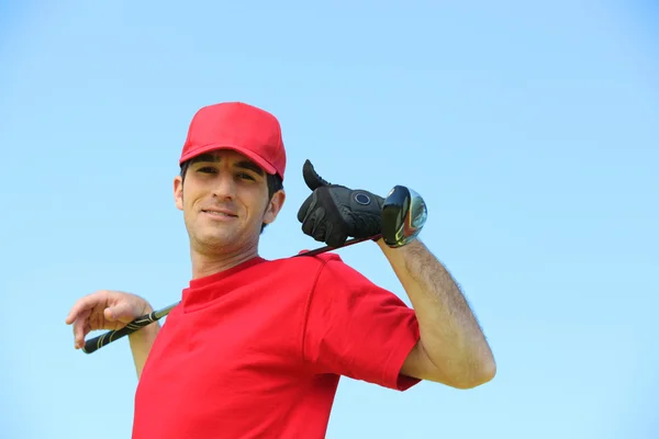 Golfer thumbs up. — Stock Photo, Image