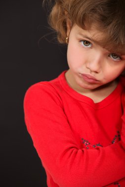 Pouting little girl clipart