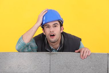 Confused builder clipart