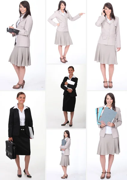 Collage von Geschäftsfrauen bei der Arbeit — Stockfoto