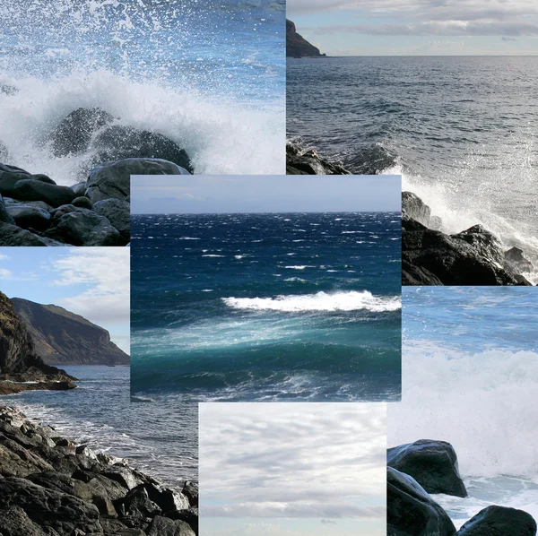 海の風景のコラージュ — ストック写真