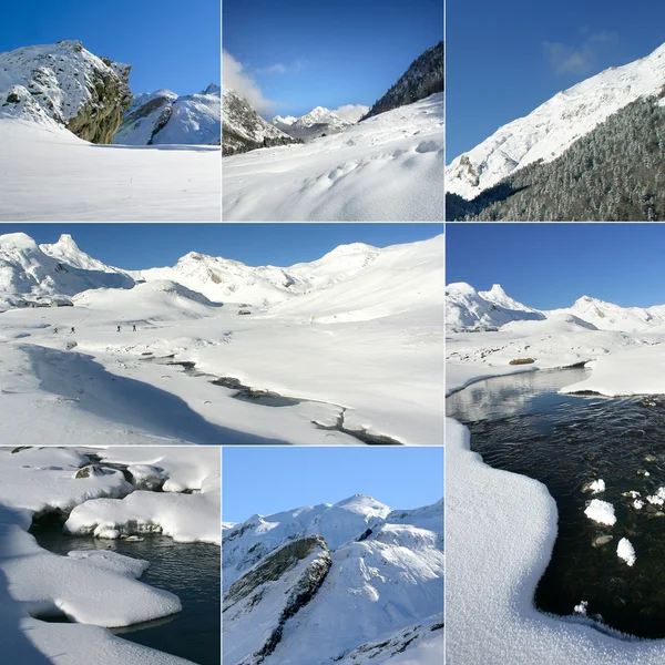 Collage of wintry landscapes — Stock Photo, Image