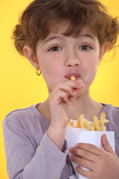 Enjoying my freedom fries — Stock Photo, Image