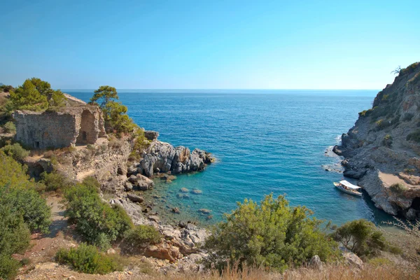 stock image View to Mediterranean sea from the coast