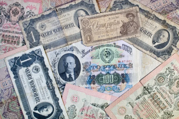 Antecedentes de rublos soviéticos —  Fotos de Stock