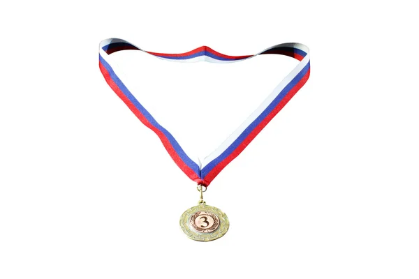 stock image Medal for 3rd place with a ribbon