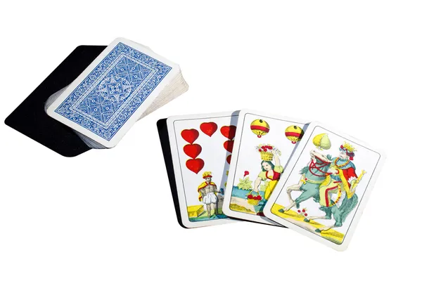 Hintergrund der alten Spielkarten Stockbild