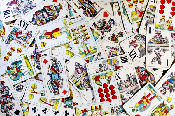 Hintergrundinformationen über alte Spielkarten lizenzfreie Stockbilder