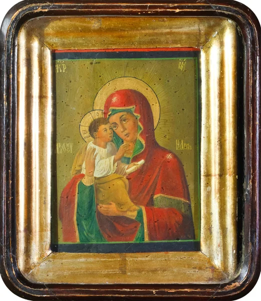 Old Slavonic icon of Virgin Mary — Stock Photo, Image