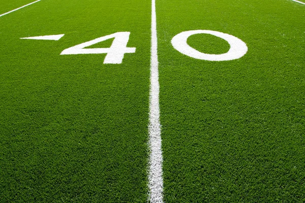 American Football Field Forty Yard Line — Stock Photo, Image
