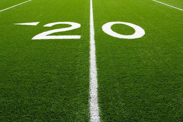 Americký fotbal pole 20 yardové čáře — Stock fotografie