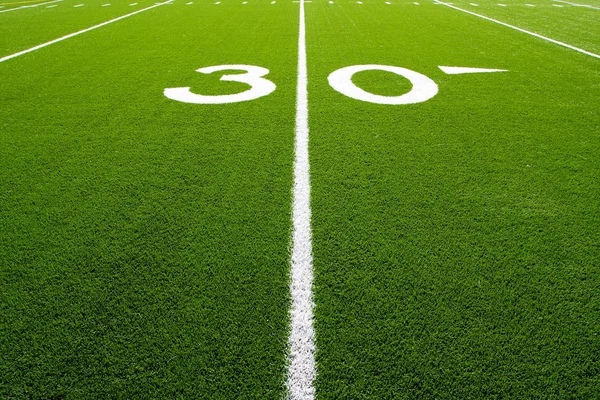 American Football Field Thirty Yard Line — Stock Photo, Image