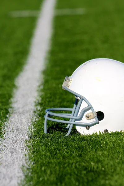 American Football Helmet on Field — Stock Photo, Image