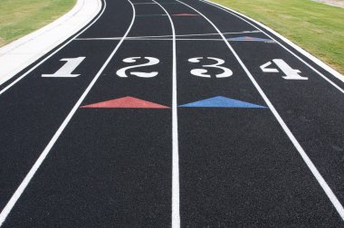 Lanes of a running track clipart