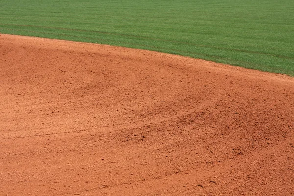 Паттерны в грязи бейсбола Инфилд — стоковое фото