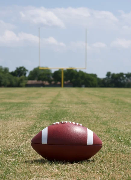 Football with the Goal Posts Beyond — Stock Photo, Image