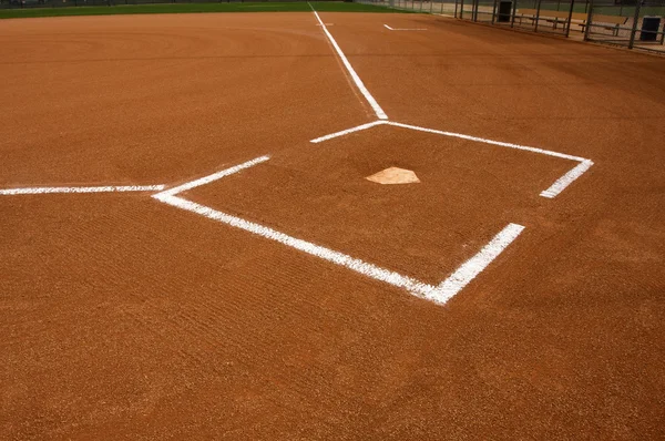 Campo de beisebol home plate — Fotografia de Stock