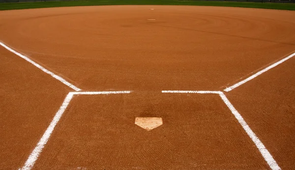 Baseballové hřiště doma desku — Stock fotografie