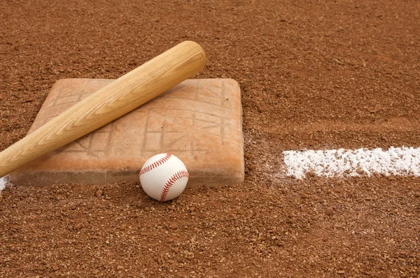 Baseball & chauve-souris près de Third — Photo