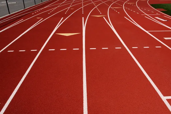 Red Running Track Lanes — Stock Photo, Image