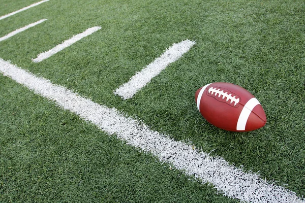 Football and yard lines — Stock Photo, Image