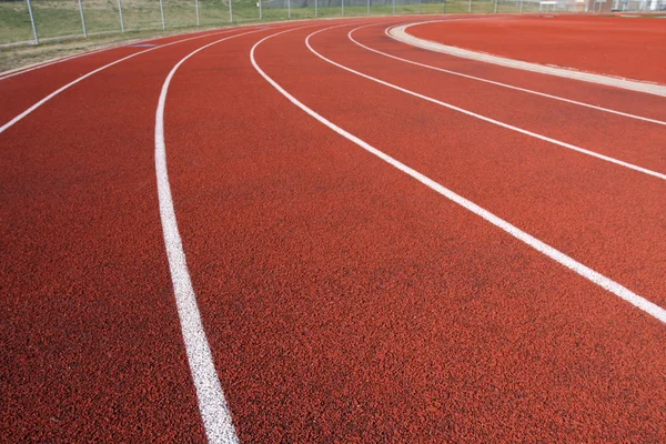 Curve of a Red Running Track — Stock Photo, Image