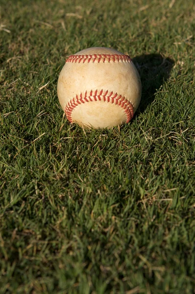 Baseball auf Outfield Gras — Stockfoto