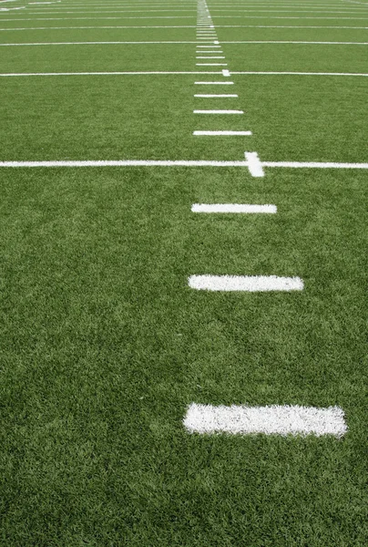 Linhas de jardas do campo de futebol americano — Fotografia de Stock