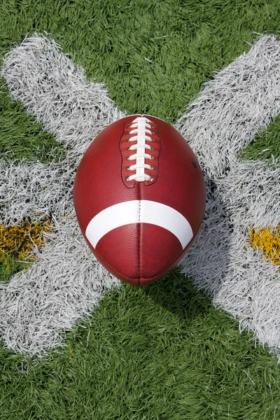 American Football teed up for kickoff — Stock Photo, Image