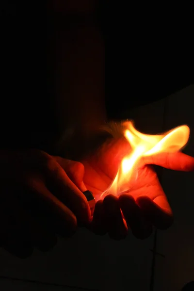 Flaming hands. — Stock Photo, Image