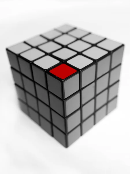 stock image Different unique red cube.