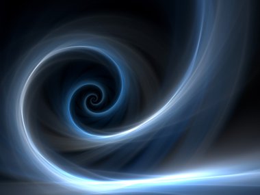 Blue fractal spiral clipart