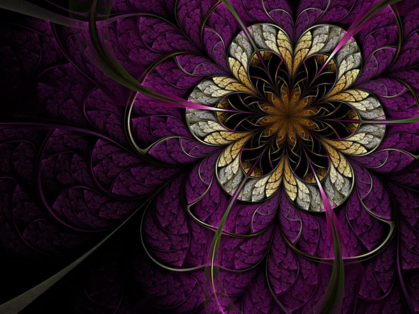 Fleur fractale foncée — Photo