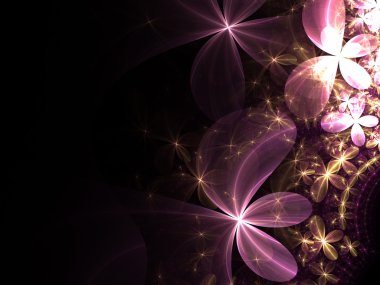 Shiny fractal flowers clipart