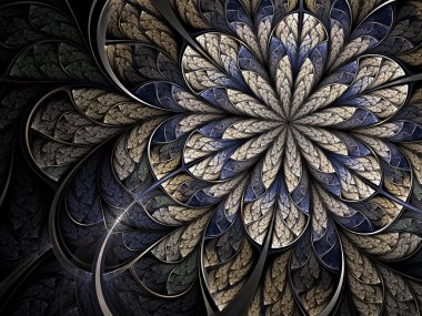 Wintry fractal flower clipart