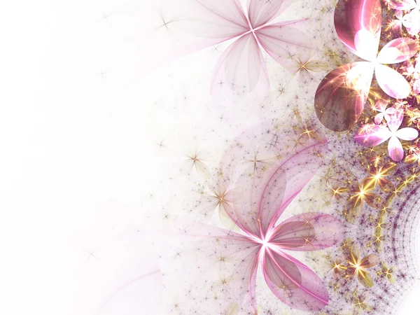 Flores fractais rosa — Fotografia de Stock