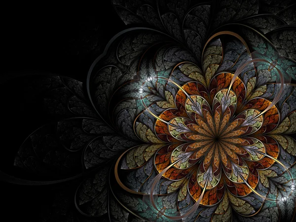 Kleurrijke fractal bloem — Stockfoto