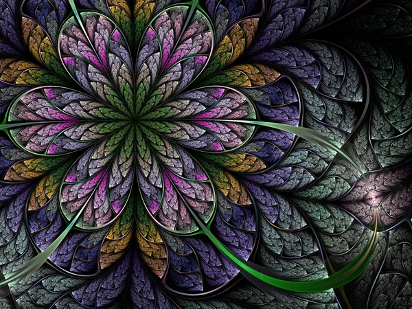 Fleur fractale colorée — Photo