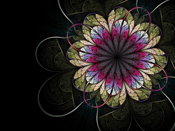 Πράσινο fractal λουλούδι — Φωτογραφία Αρχείου