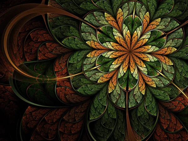 Gröna fraktal blomma — Stockfoto