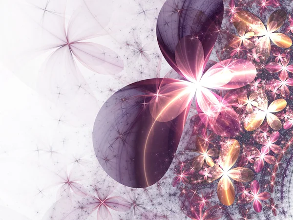 Roze en helder fractal bloemen — Stockfoto
