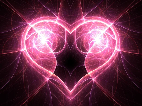 Coração fractal brilhante — Fotografia de Stock