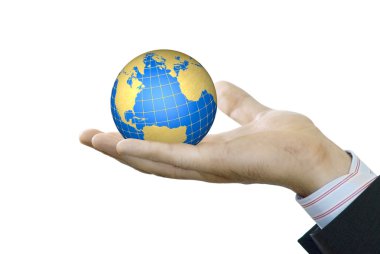 Hand holds globe clipart