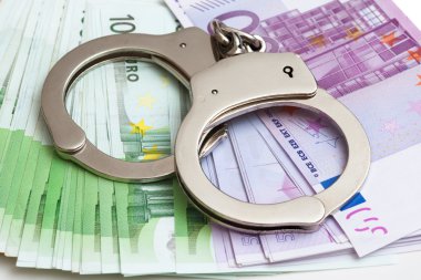 Money and handcuffs clipart