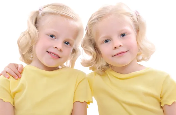 Blonde twins girls — Stock Photo, Image